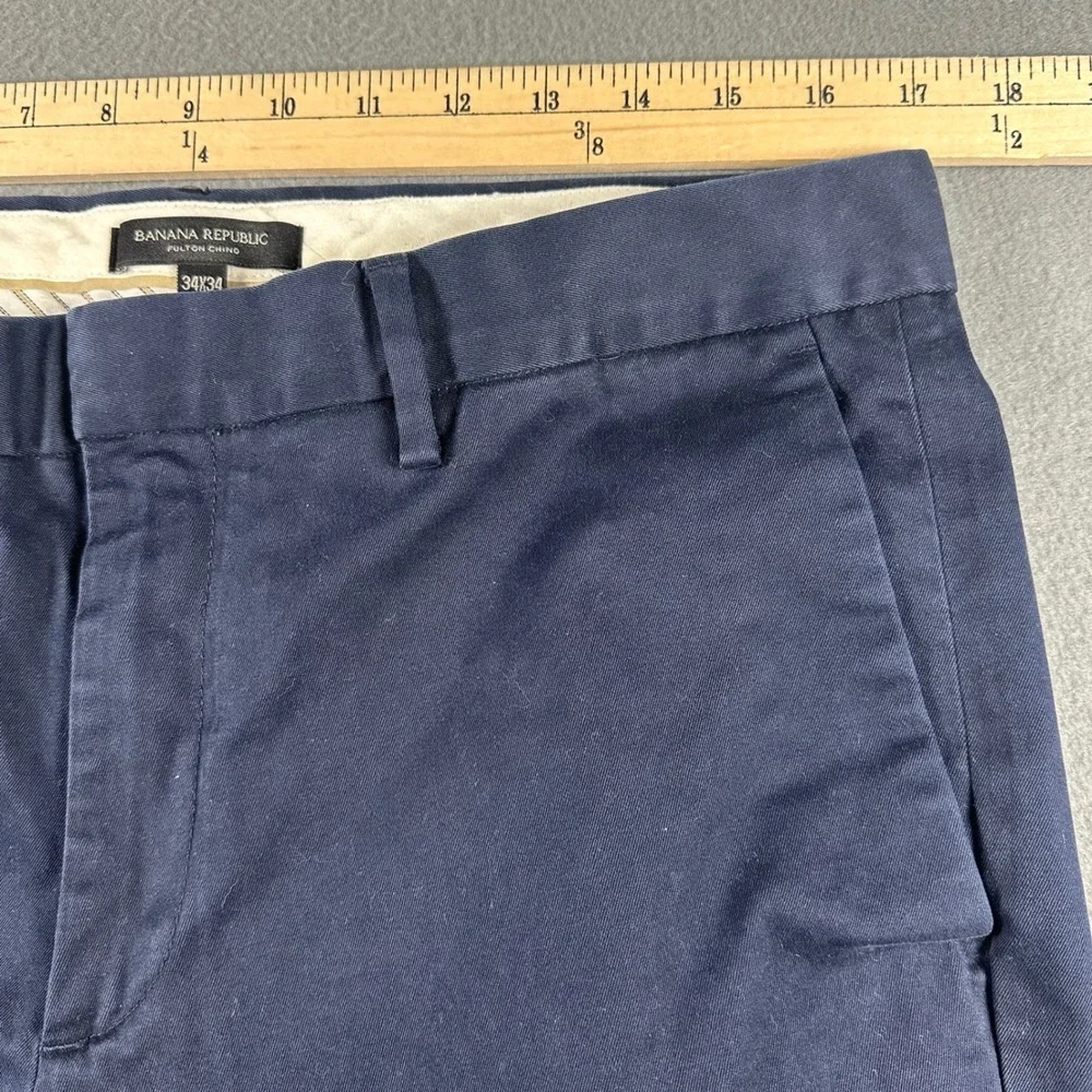 Banana Republic Fulton Rapid Movement Chino Pants Preppy Navy 34x33 795221-00